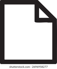 Schwarzes Umrisssymbol einer leeren Dokumentseite, Papier leer