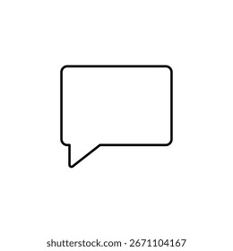 Black outline icon of a chat or speech bubble. Perfect for UI UX projects, messaging apps, forums, social media, and digital communication interfaces