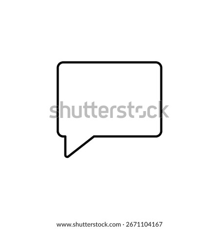 Black outline icon of a chat or speech bubble. Perfect for UI UX projects, messaging apps, forums, social media, and digital communication interfaces