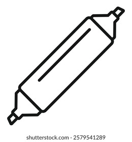 Black outline icon of a double ended marker pen for highlighting important information