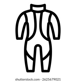 Black outline icon of a professional diving suit on a white background