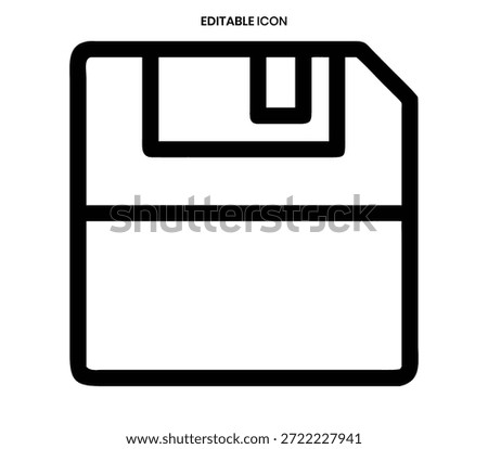 A black outline icon representing a classic floppy disk, symbolizing outdated digital storage systems.