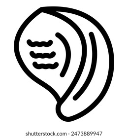 Black outline icon of a seashell representing summer vacation and tropical beaches