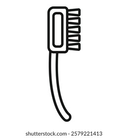 Black outline icon of a shoe brush with a long handle for polishing shoes