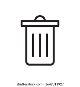 Black Outline Icon Trash Bin Stock Vector (Royalty Free) 1649311927 ...