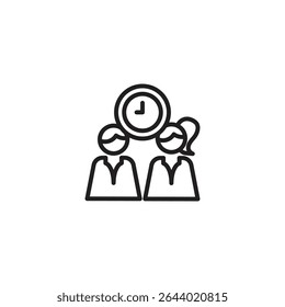 A black outline icon of two busts, representing people, positioned slightly overlapping to suggest mutual friends or connection, on a white background.
