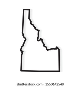 black outline of Idaho map- vector illustration