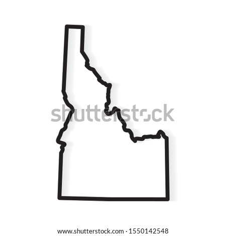 black outline of Idaho map- vector illustration