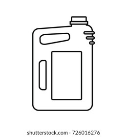 Black outline illustration of Canister of gasoline vector icon for web isolated on white background