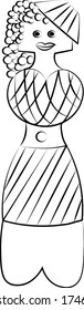 black outline image of a character bottle for coloring