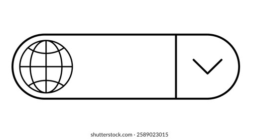  black outline internet icon button