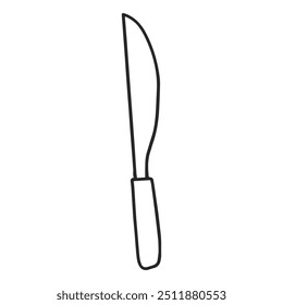 black outline knife, spatula kitchen tools element stock design