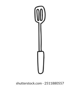 black outline knife, spatula kitchen tools element stock design