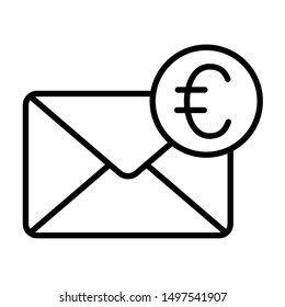 black outline letter vector icon