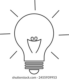 Black outline light bulb icon, perfect for adding a touch of inspiration and creativity to your designs.