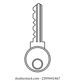 Black outline of the lock key on a white background