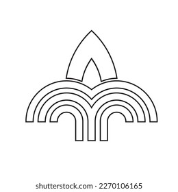 black outline logo vector icon