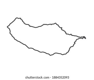 black outline of Madeira map - vector illustration