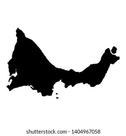 Black outline map of Providenciales island, Turks and Caicos. Vector illustration.
