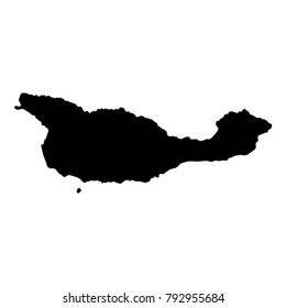 Black outline map of Santa Cruz Island.