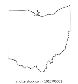 Black outline map state USA - Ohio. Vector.