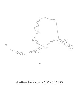 Black outline map state USA - Alaska. Vector