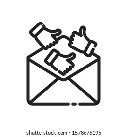 black outline message icon vector