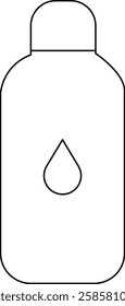 Black Outline Micellar Water Packaging Icon for Beauty Products