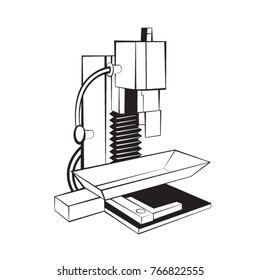 black outline milling machine illustration-vector drawing