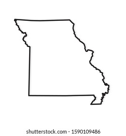 black outline of Missouri map- vector illustration