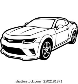 black outline of a modern sports car