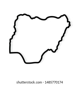 black outline of Nigeria map- vector illustration