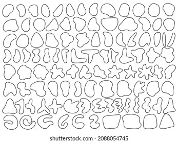 Bordes orgánicos de contorno negro. El líquido vectorial muestra formas aleatorias.
