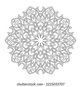Schwarze Umrisse mit ornamentalem Rundmuster auf weißem Hintergrund. Kartenvorlagendesign. Vektorgrafik.