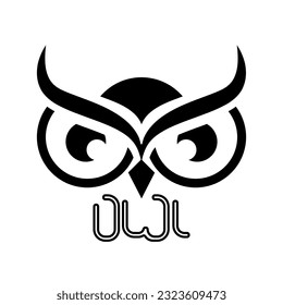 black outline owl face vector icon
