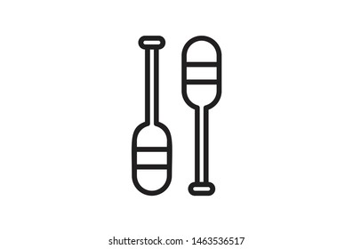 Black outline paddle icons. Adventure icons, Symbol, logo illustration. Pixel perfect. modern design, vector