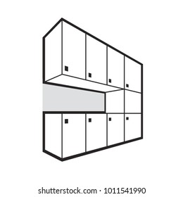 black outline pantry cupboard vector illustration