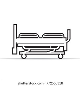 black outline patient table vector drawing