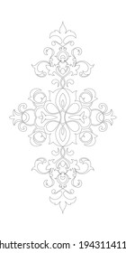 Black outline pattern on white background. Element for design. Vector illustration.