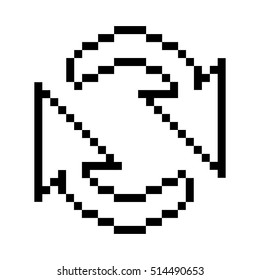 black outline pixelated cursor arrow for reload