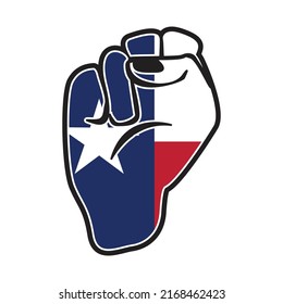 Black Outline Power Fist Over Texas Stock Vector (Royalty Free ...