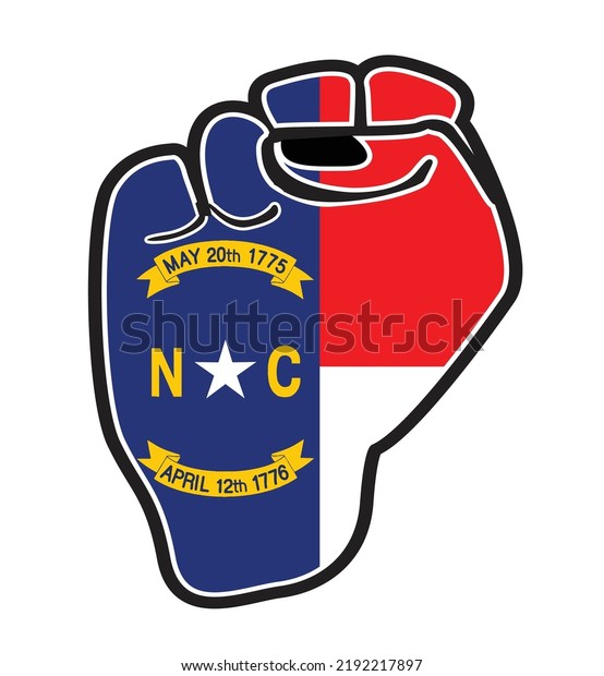 Black Outline Power Fist Over North Stock Vector (Royalty Free ...