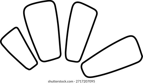 Barras radiantes de contorno negro o boceto de flash sorpresa cómico