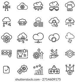 Esquema negro que representa varios conceptos de tecnología y negocios equipo de nube