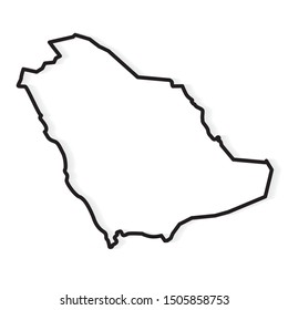 black outline of Saudi Arabia map vector illustration