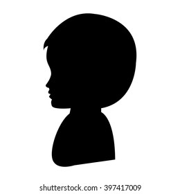 Black Outline Silhouette Child Head Face Profile