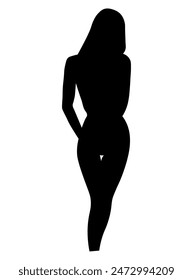 black outline silhouette of a female figure