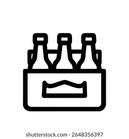 Black Outline Simple Beer Bottles Pack Minimalist Style Icon