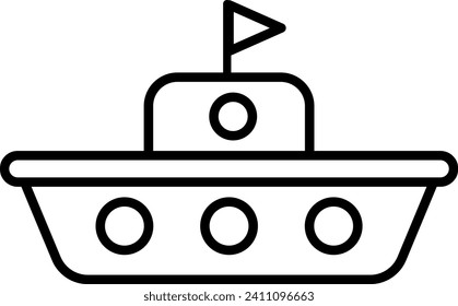 Black outline of a simple boat icon.