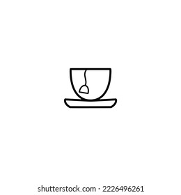 Black Outline Simple Coffee , tea Icon Logo